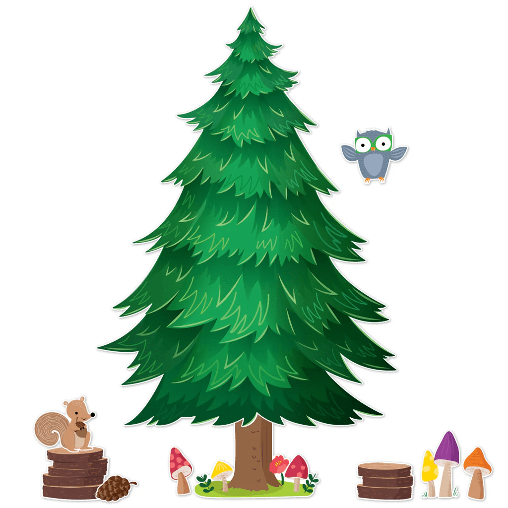 Woodland Friends Jumbo Pine Tree Bulletin Board - Tools 4 Teaching