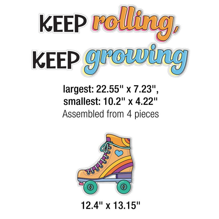 Retro Remix Keep rolling, Keep growing-Bulletin Board Sets-Tools 4 Teaching-Classroom Decor and More