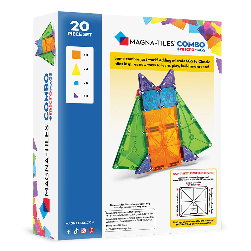 microMAGS 20 piece combo set-Magnatiles-Tools 4 Teaching-Classroom Decor and More