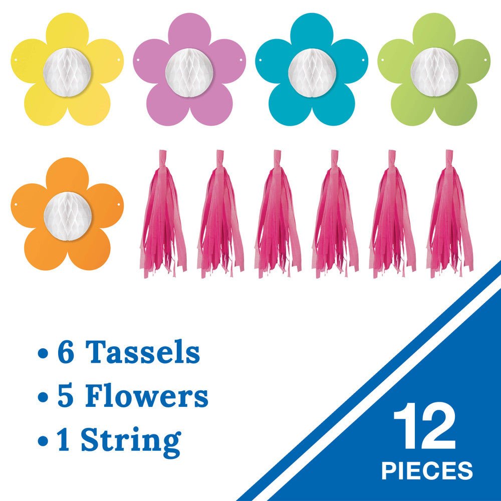 Retro Remix Flowers and Tassels-Garland-Tools 4 Teaching-Classroom Decor and More