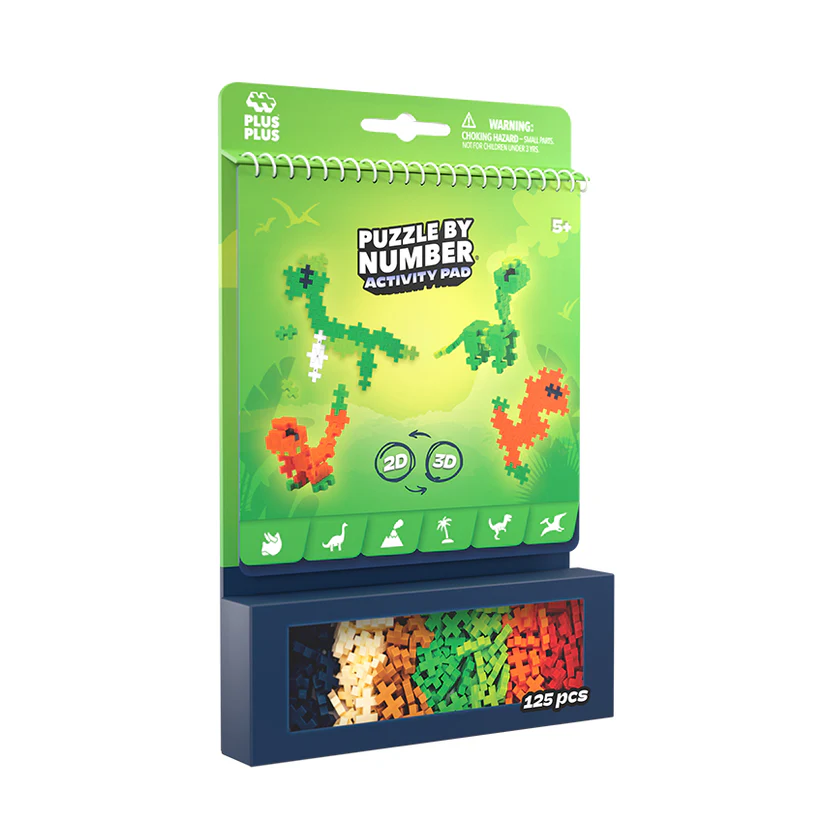 PLUS - PLUS® Puzzle by Number® Activity Pad - Dinosaurs - Tools 4 Teaching