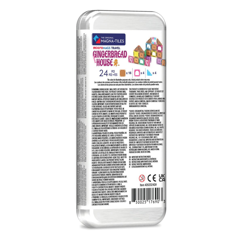 MAGNA-TILES® microMAGS™ Gingerbread House 24 Piece Travel Set - Tools 4 Teaching