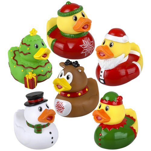 Christmas Rubber Duckies 3.5" (Assorted Styles)-Fidgets-Tools 4 Teaching-Classroom Decor and More