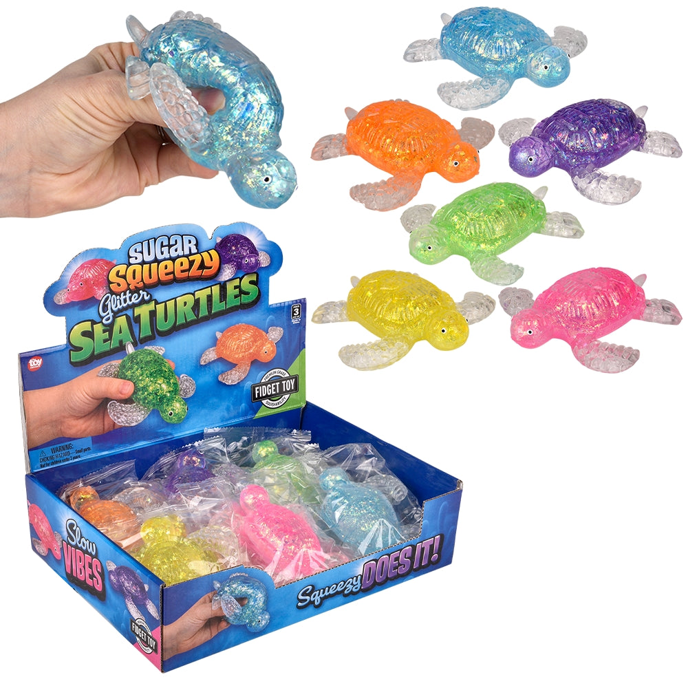3" Squeezy Sparkle Sugar Turtle (Assorted/ One Unit Per Sale)
