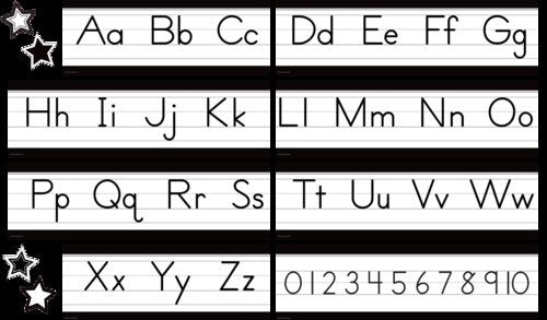 Black and White Alphabet Line Mini Bulletin Board-Mini Bulletin Boards-Tools 4 Teaching-Classroom Decor and More