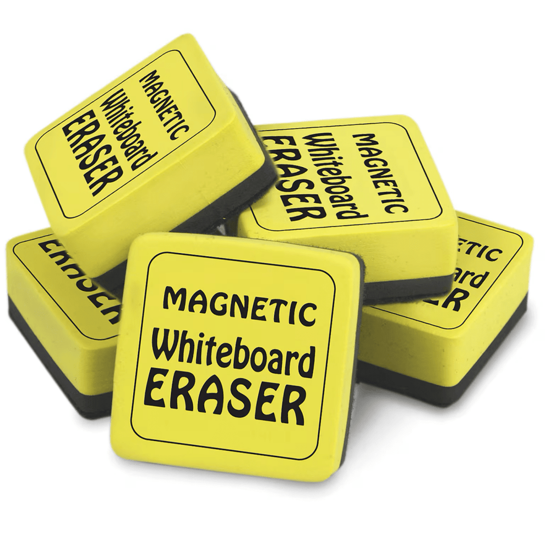 Dry Erase Magnetic Whiteboard Eraser, 2" x 2", Yellow, 12/Pack, 2 Packs - Tools 4 Teaching