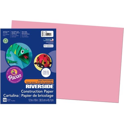*Riverside® Construction Paper, 12 X 18, Pink, 50/Pack-Construction Paper-Tools 4 Teaching-Classroom Decor and More