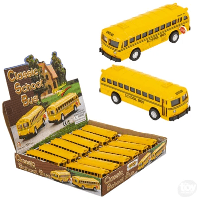 5" Die-Cast Pull Back School Bus-Vehicles & Construction-Tools 4 Teaching-Classroom Decor and More
