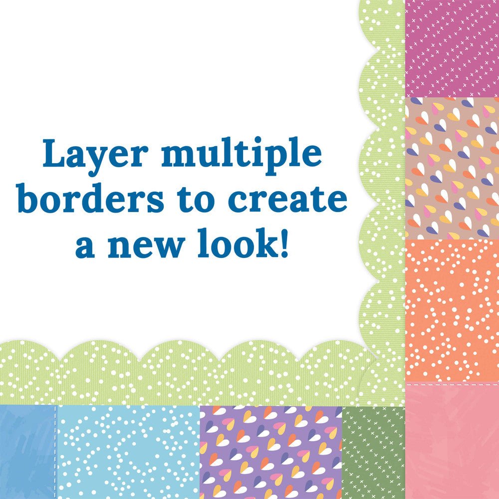 Crafty And Cool Patchwork Border-Borders-Tools 4 Teaching-Classroom Decor and More
