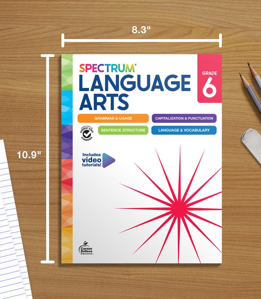 Spectrum Language Arts Workbook Grade 6 Paperback - Tools 4 Teaching