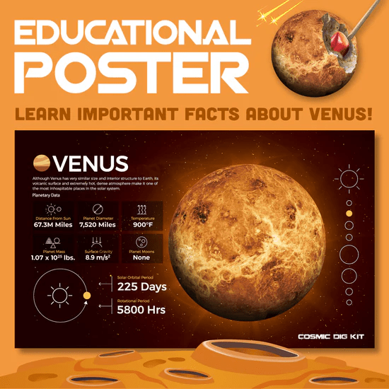 Cosmic Dig Kit Venus-Space-Tools 4 Teaching-Classroom Decor and More