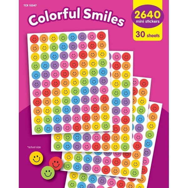 Colorful Smiles Mini Stickers Value Pack - Tools 4 Teaching