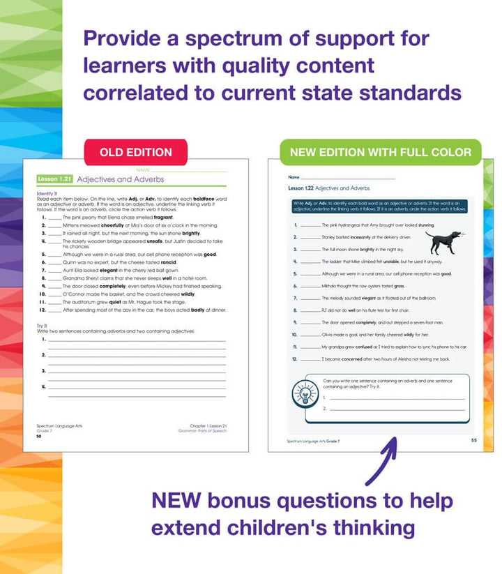 Spectrum Language Arts Workbook Grade 7 Paperback - Tools 4 Teaching