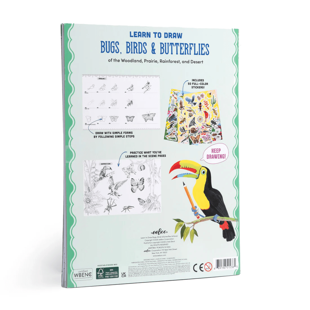 Learn To Draw Bugs, Birds, and Butterflies-Activity Pads-Tools 4 Teaching-Classroom Decor and More