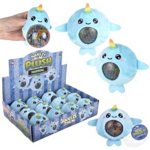 3" Narwhal Squeeze Bead Plush - Tools 4 Teaching