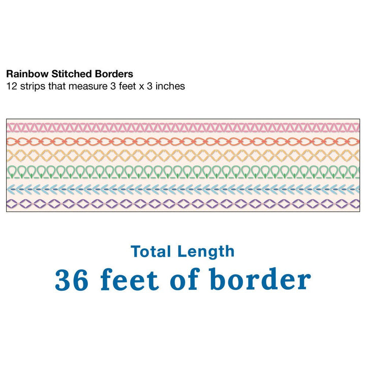 Crafty and Cool Rainbow Stitched Border-Borders-Tools 4 Teaching-Classroom Decor and More
