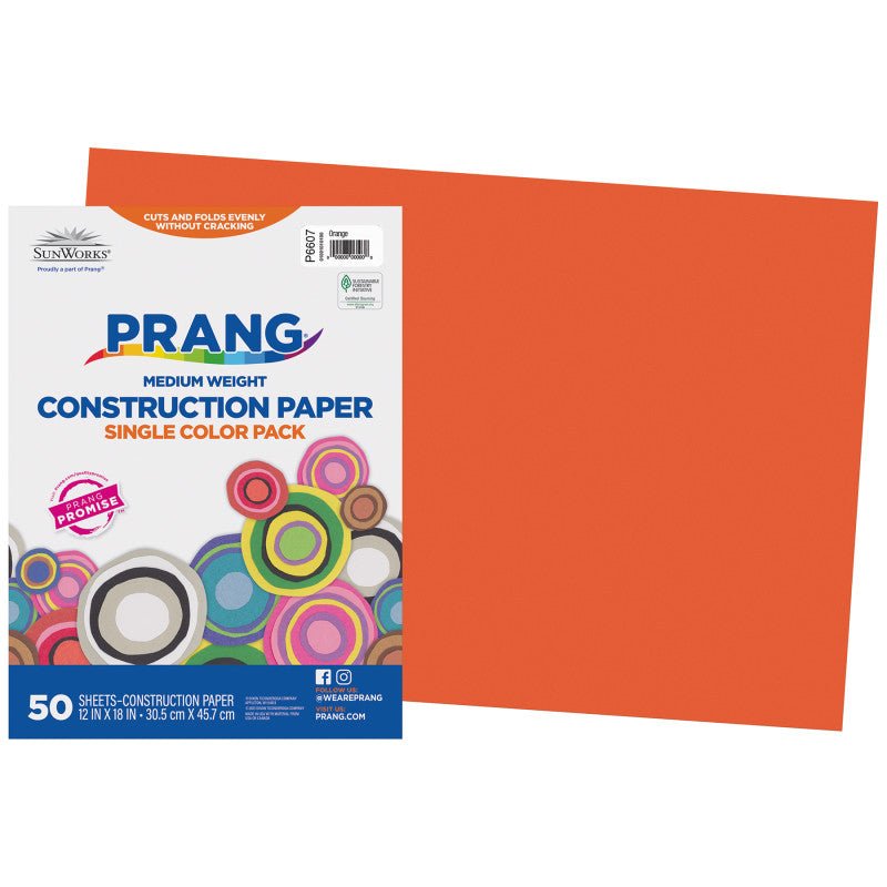 Orange Construction Paper 12x18-Construction Paper-Tools 4 Teaching-Classroom Decor and More