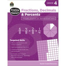 Practice Makes Perfect: Fractions, Decimals & Percents Grade 4-Math Books-Tools 4 Teaching-Classroom Decor and More