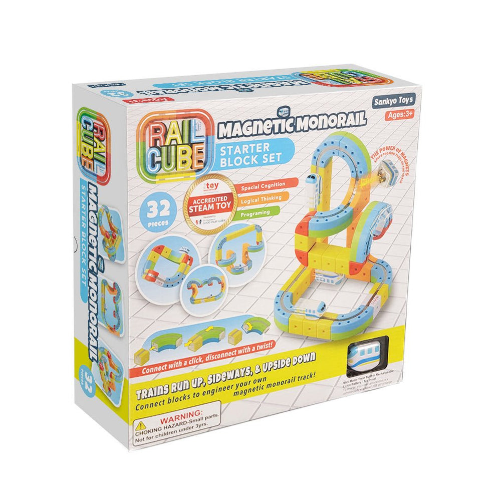 Rail Cube Magnetic Monorail Starter Set-Building-Tools 4 Teaching-Classroom Decor and More