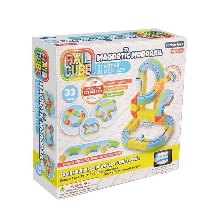Rail Cube Magnetic Monorail Starter Set-Building-Tools 4 Teaching-Classroom Decor and More