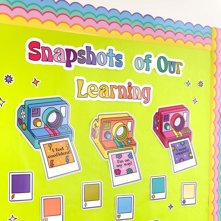 Retro Remix Prepunched Bulletin Board Set Snapshots of Our Learning-Bulletin Board Sets-Tools 4 Teaching-Classroom Decor and More