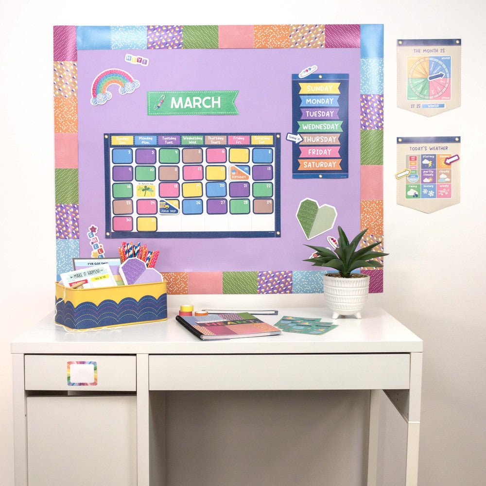 Crafty And Cool Patchwork Border-Borders-Tools 4 Teaching-Classroom Decor and More