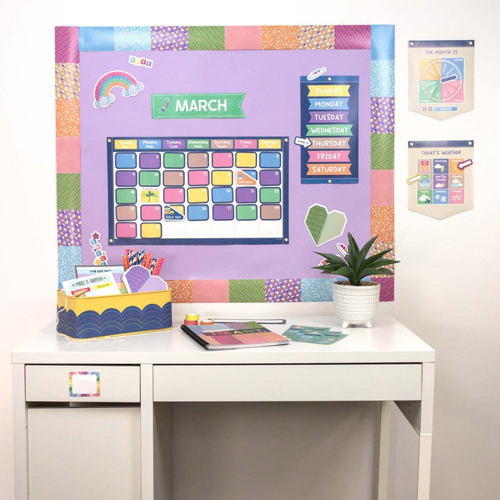 Crafty And Cool Patchwork Border-Borders-Tools 4 Teaching-Classroom Decor and More