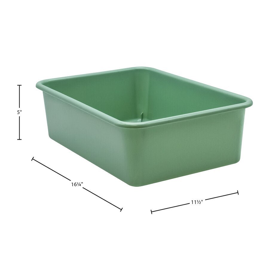 Large Plastic Storage Bin - Eucalyptus Green - Tools 4 Teaching