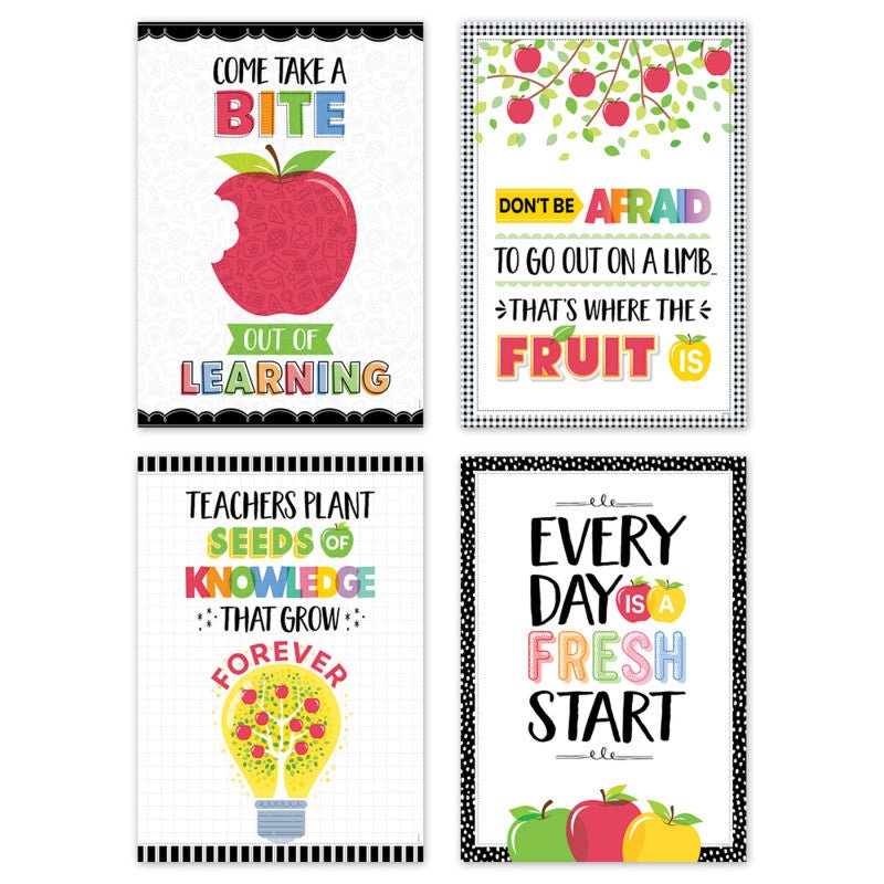 Apple Time Inspire U 4-Poster Pack-Posters-Tools 4 Teaching-Classroom Decor and More