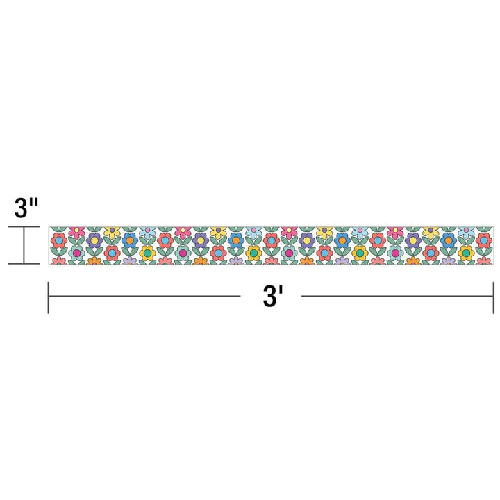 Retro Remix Flowers Border-Borders-Tools 4 Teaching-Classroom Decor and More