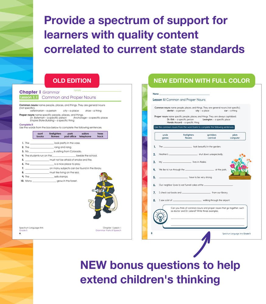 Spectrum Language Arts Workbook Grade 5 Paperback - Tools 4 Teaching