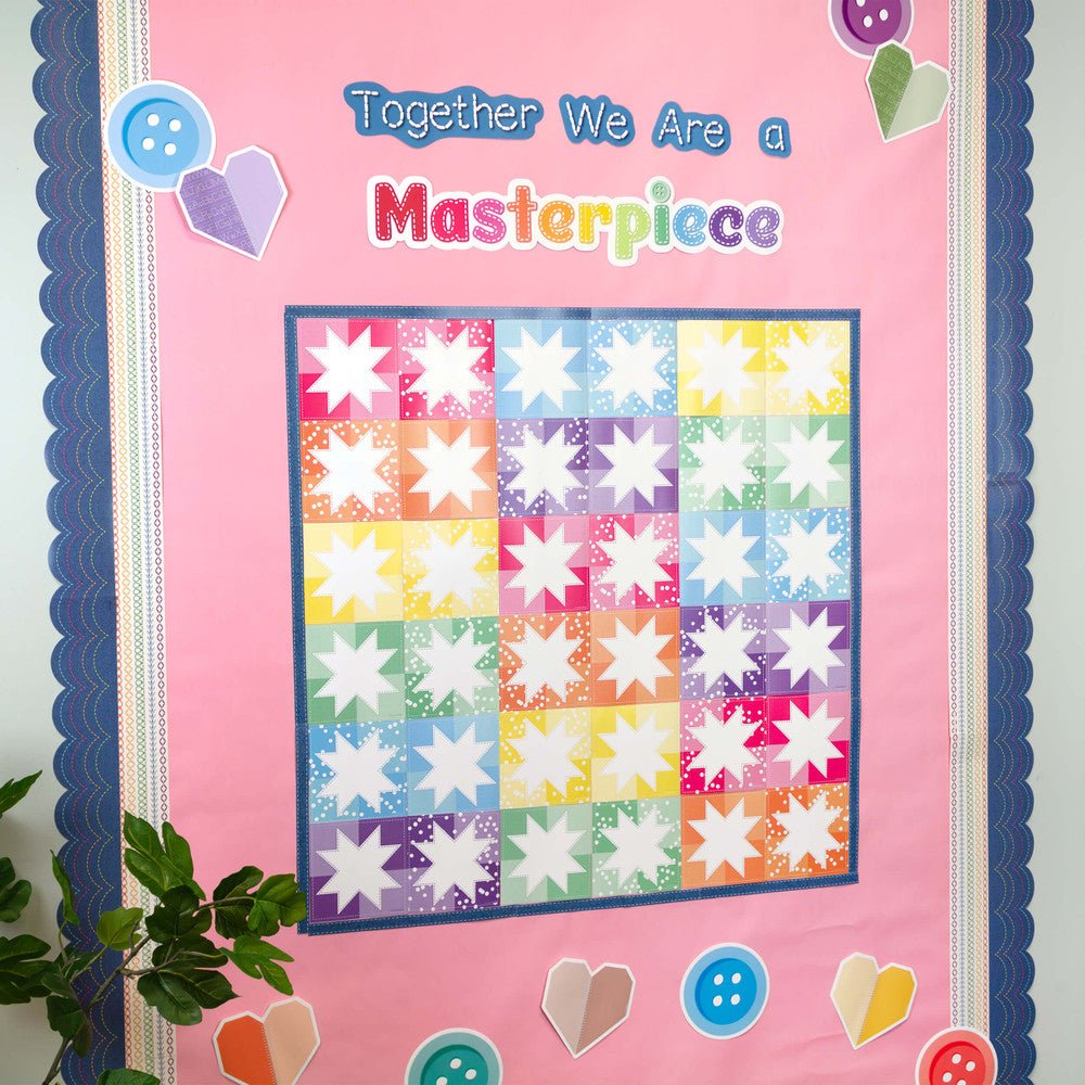 PrePunched Bulletin Board Set Together We Are a Masterpiece-Bulletin Board Sets-Tools 4 Teaching-Classroom Decor and More