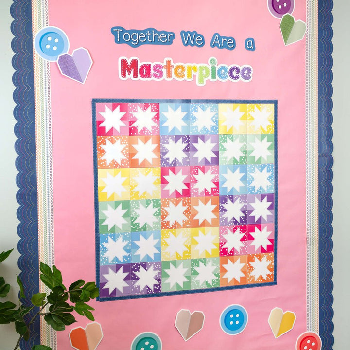 PrePunched Bulletin Board Set Together We Are a Masterpiece-Bulletin Board Sets-Tools 4 Teaching-Classroom Decor and More