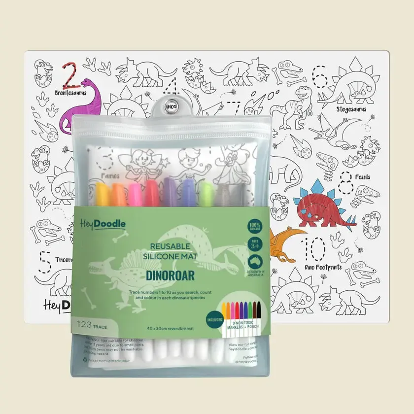 DinoRoar Classic Coloring &amp; Doodle Mat