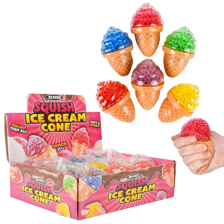3.5" Squeezy Bead Ice Cream Cone (Assorted) - Tools 4 Teaching