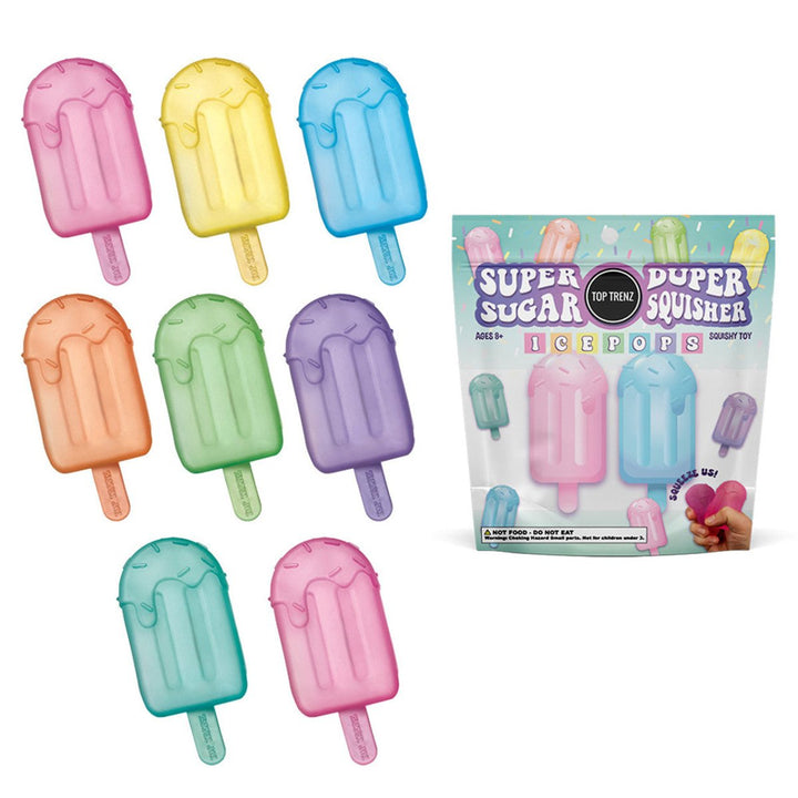 Super Duper Sugar Squisher - Mini Ice Pop 2 Pack Set (Assorted Colors)-Fidgets-Tools 4 Teaching-Classroom Decor and More
