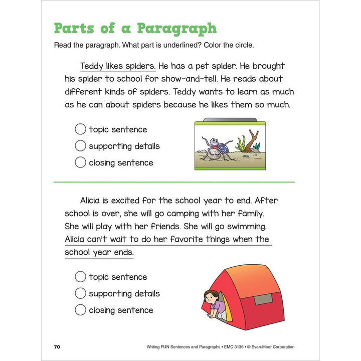 Writing FUN Sentences and Paragraphs Workbook Grade 1 - 3 Paperback - Tools 4 Teaching