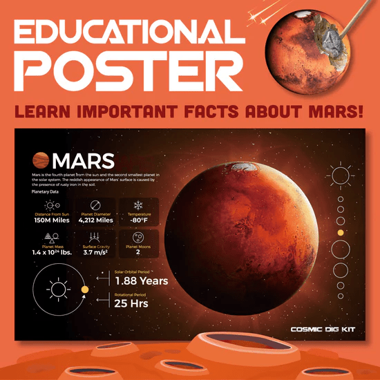 Cosmic Dig Kit Mars-Space-Tools 4 Teaching-Classroom Decor and More