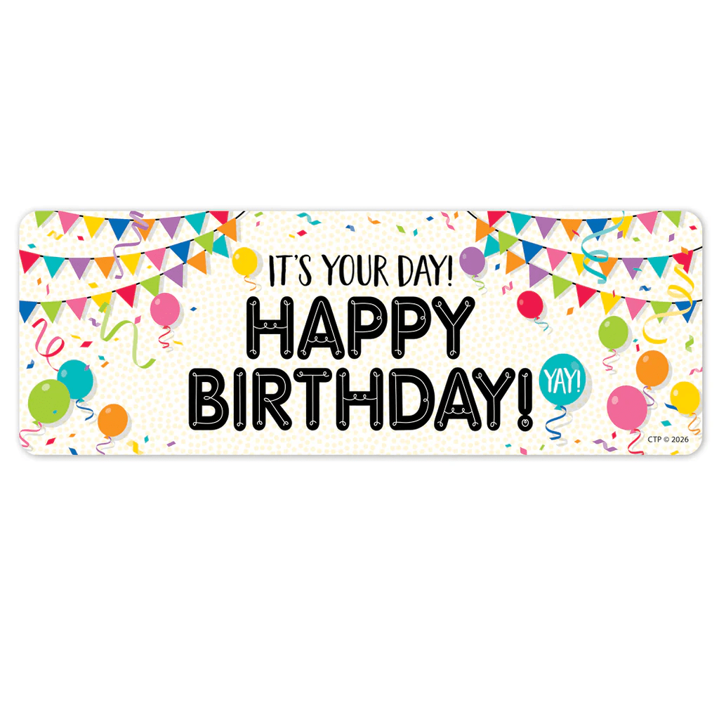 Core Decor Happy Birthday Bookmark - Tools 4 Teaching