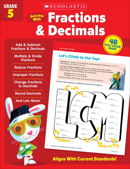 Scholastic Success With Fractions & Decimals Grades 5-Math Books-Tools 4 Teaching-Classroom Decor and More