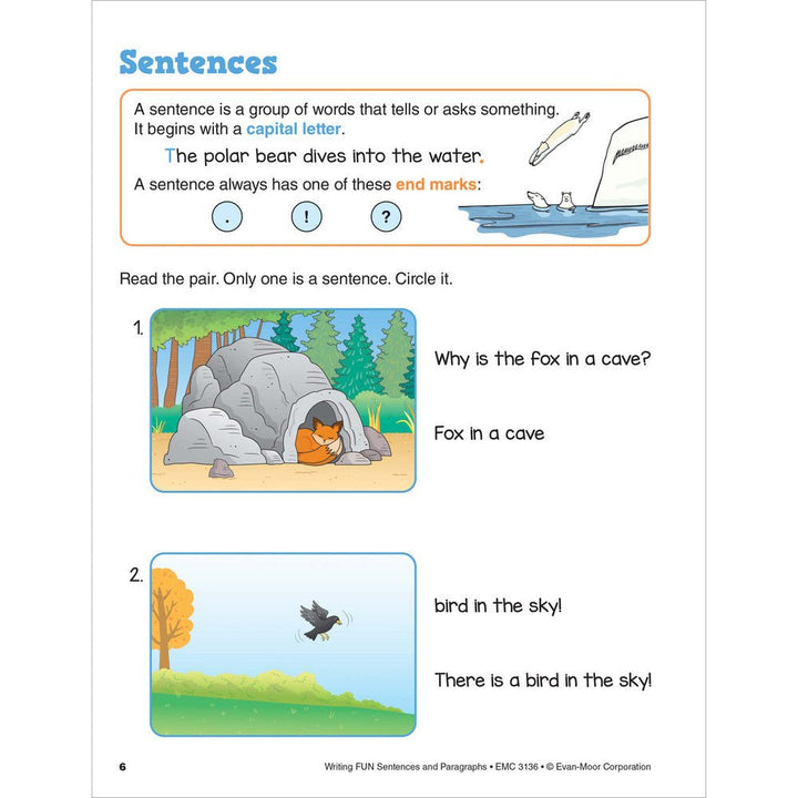 Writing FUN Sentences and Paragraphs Workbook Grade 1 - 3 Paperback - Tools 4 Teaching