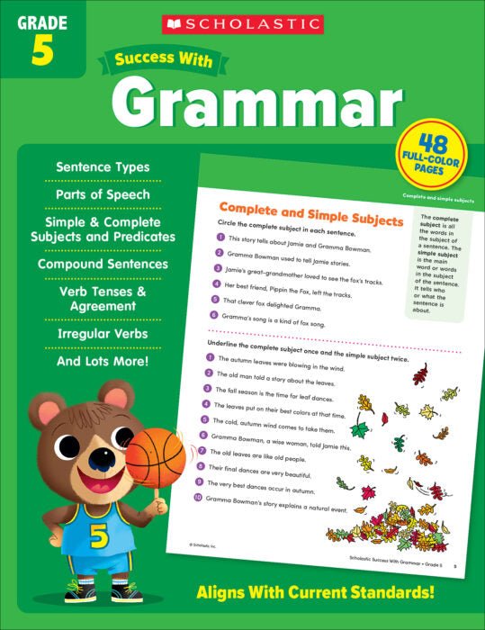 Scholastic Success With Grammar Grade 5-ELA Books-Tools 4 Teaching-Classroom Decor and More