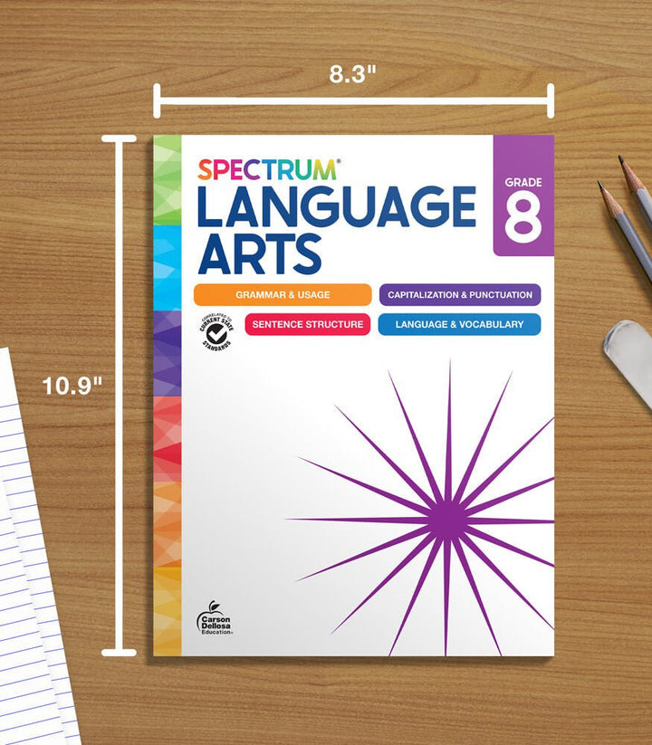Spectrum Language Arts Workbook Grade 8 Paperback - Tools 4 Teaching