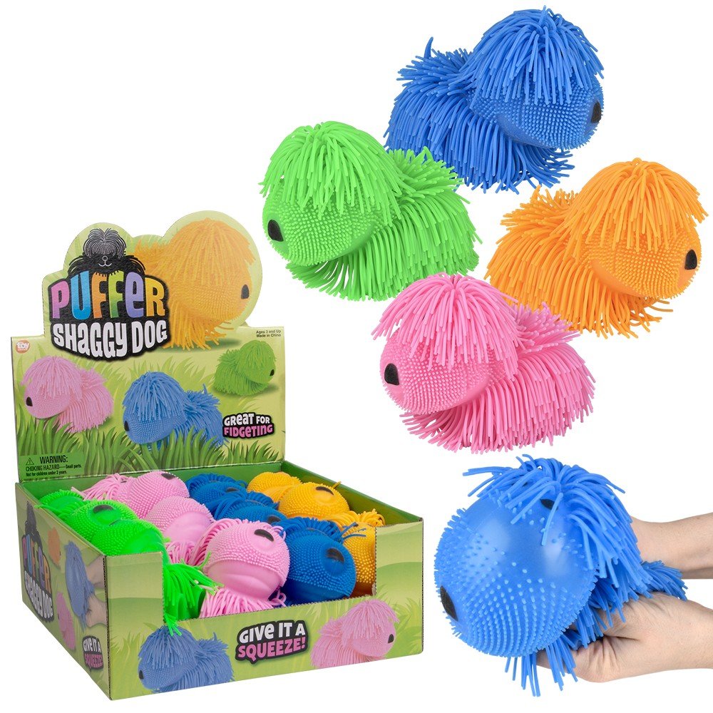 7" Shaggy Puffer Dog (Assorted) - Tools 4 Teaching