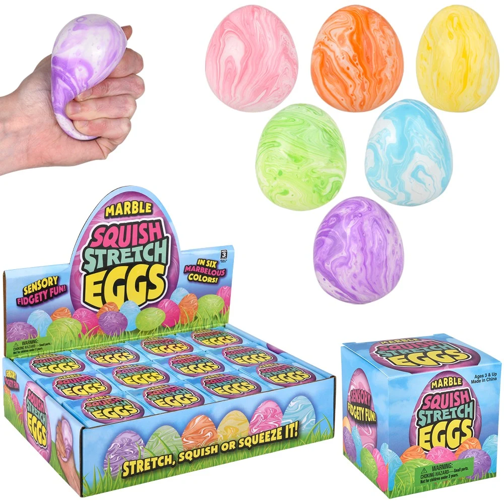2.5" Squish And Stretch Marbleized Easter Egg (Assorted) - Tools 4 Teaching