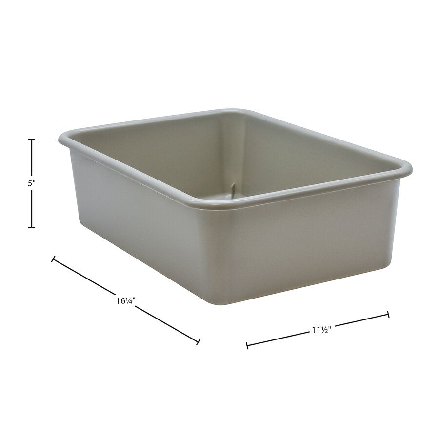 Large Plastic Storage Bin - Gray - Tools 4 Teaching