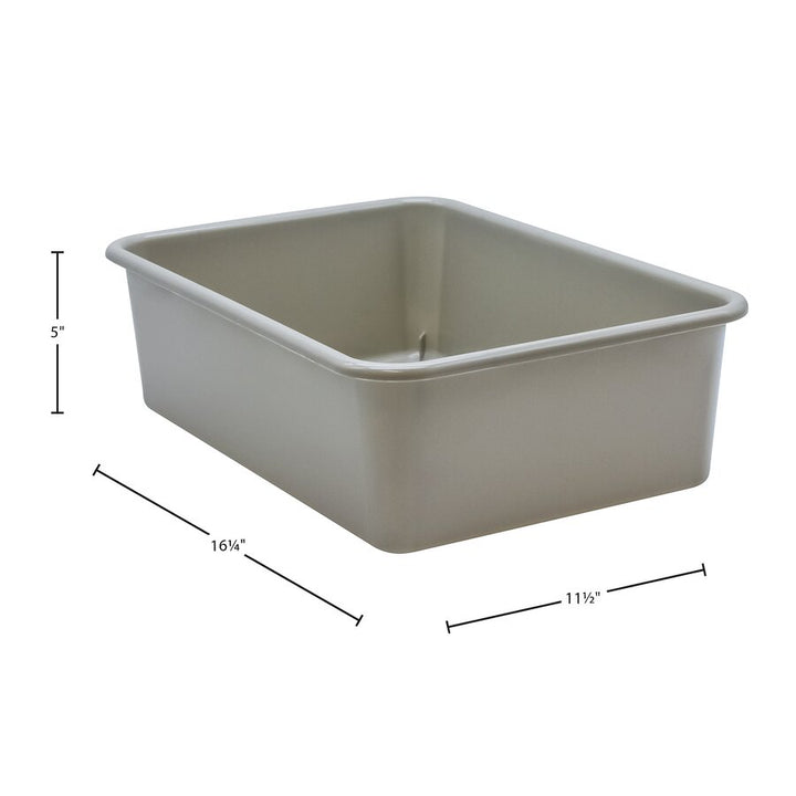 Large Plastic Storage Bin - Gray - Tools 4 Teaching