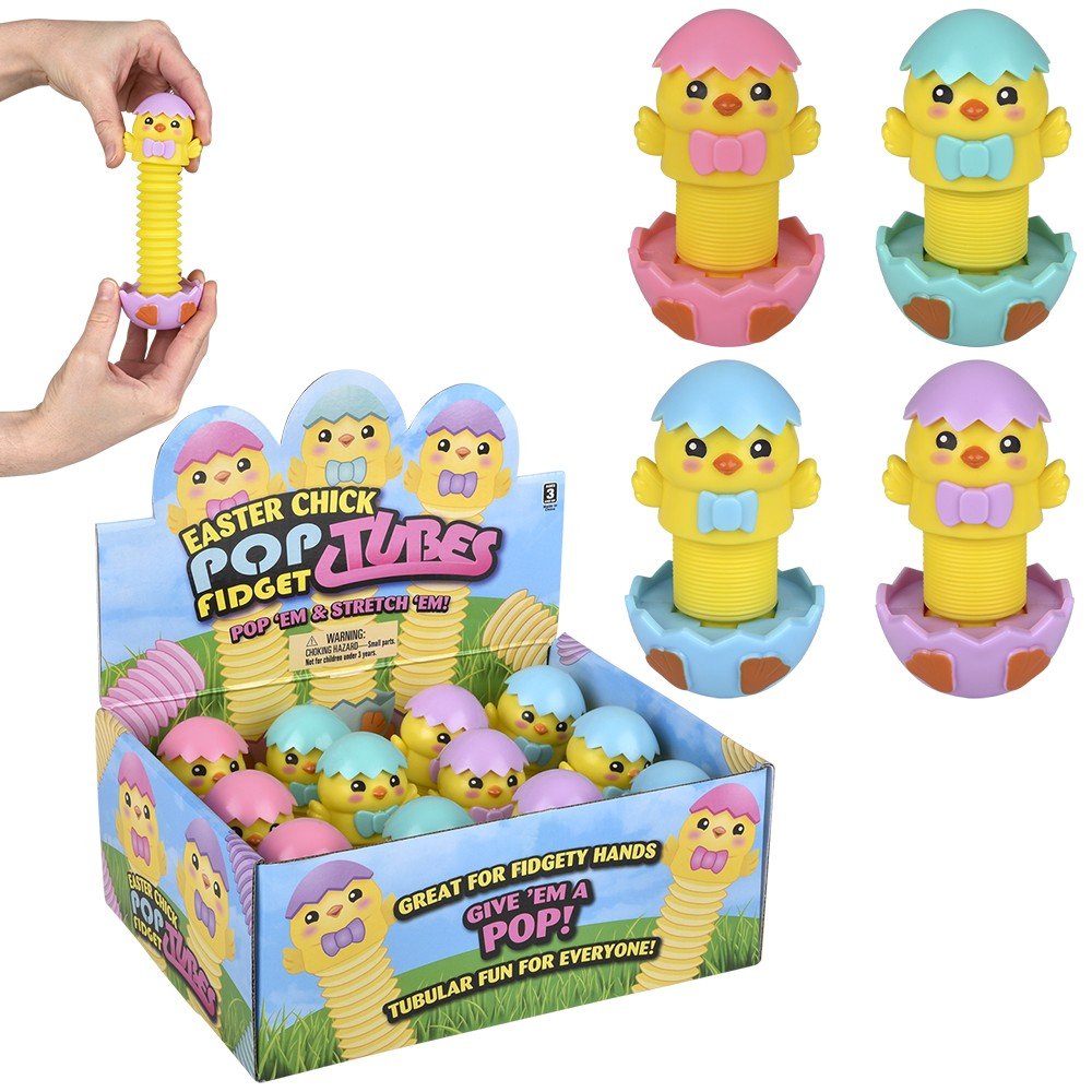 Easter Chick Fidget Pop Tube 7" (Assorted) - Tools 4 Teaching
