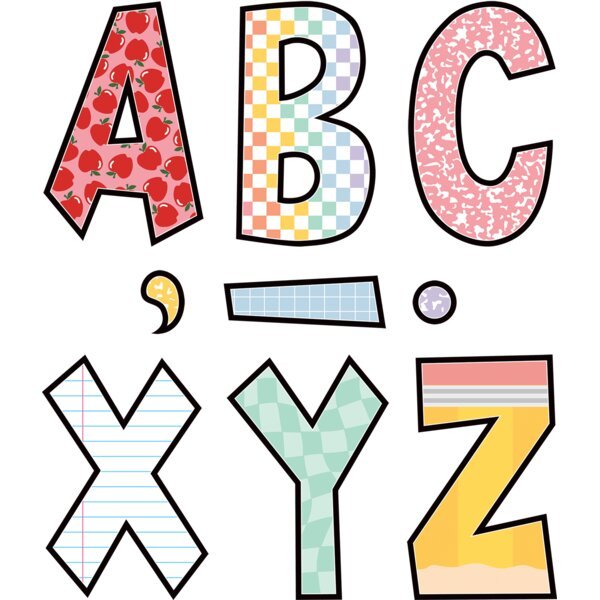Cool for School 7" Fun Font Letters-Letters-Tools 4 Teaching-Classroom Decor and More