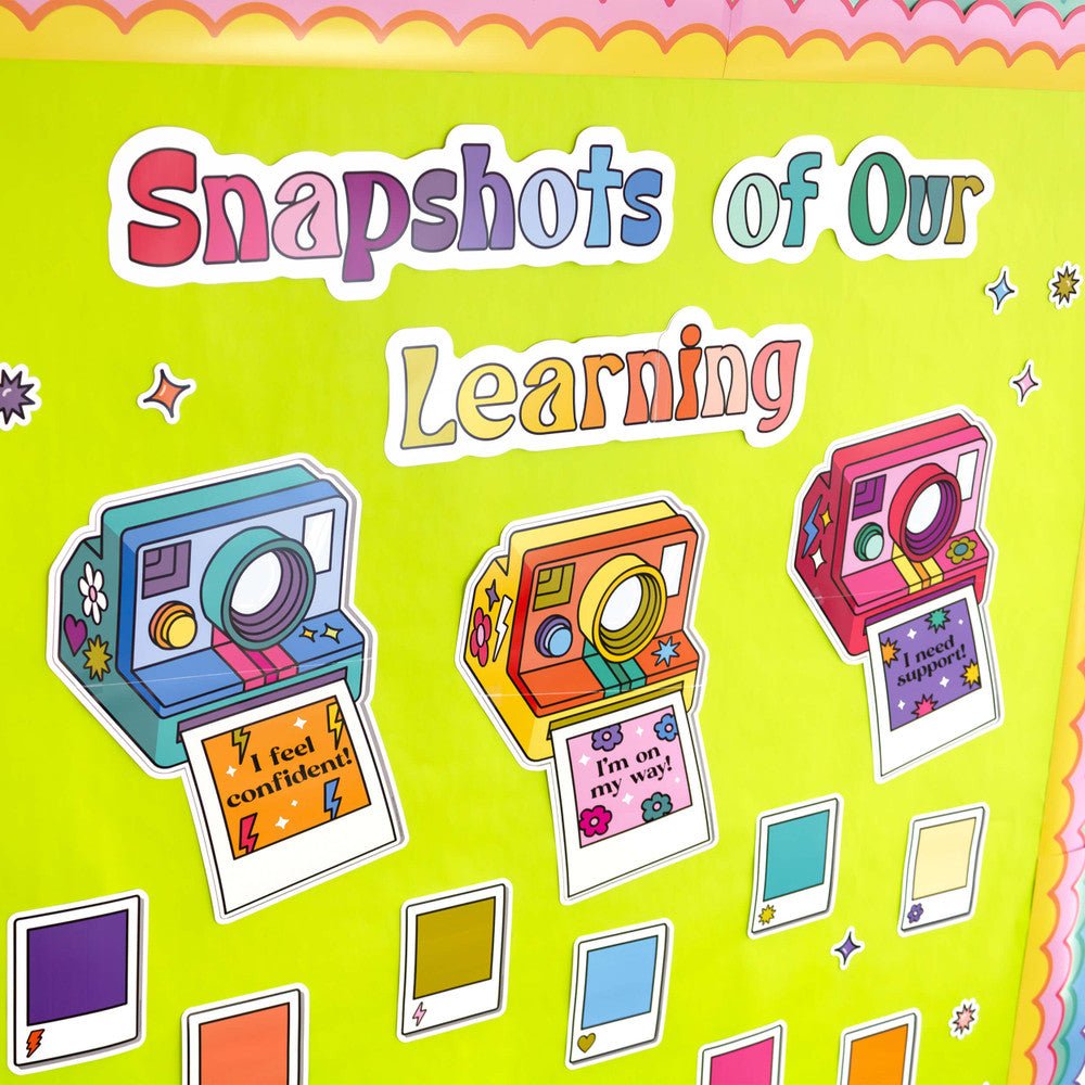 Retro Remix Prepunched Bulletin Board Set Snapshots of Our Learning-Bulletin Board Sets-Tools 4 Teaching-Classroom Decor and More